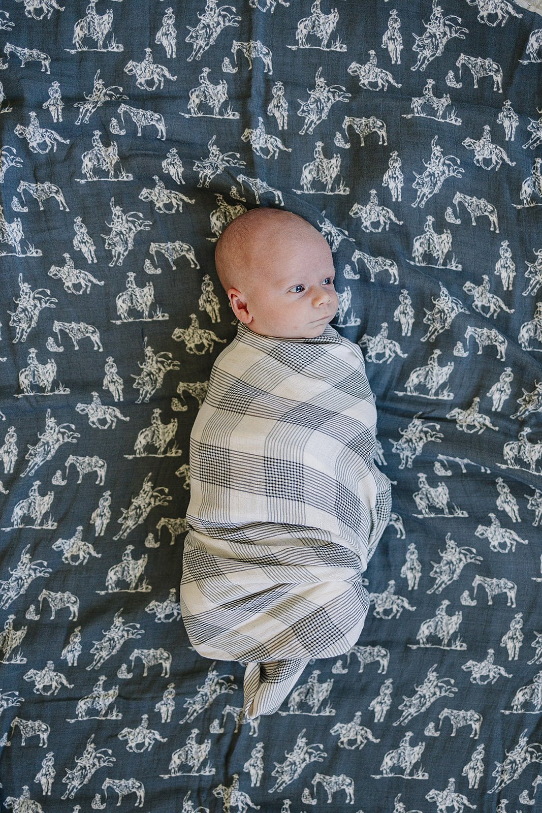 Coastal Plaid Muslin Swaddle Blanket - Mack & Harvie