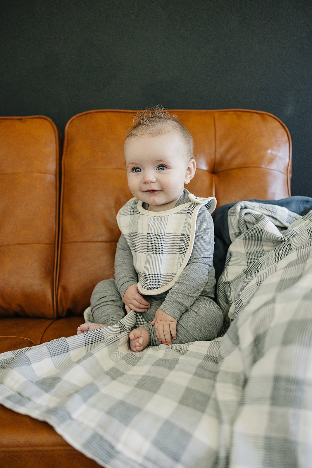 Coastal Plaid + Navy Muslin Quilt - Mack & Harvie