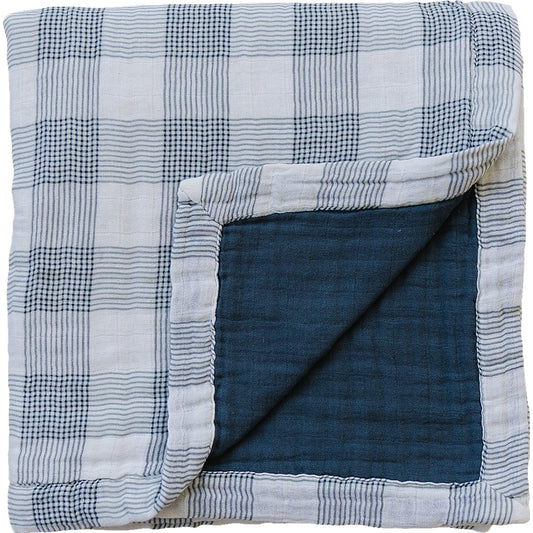 Coastal Plaid + Navy Muslin Quilt - Mack & Harvie