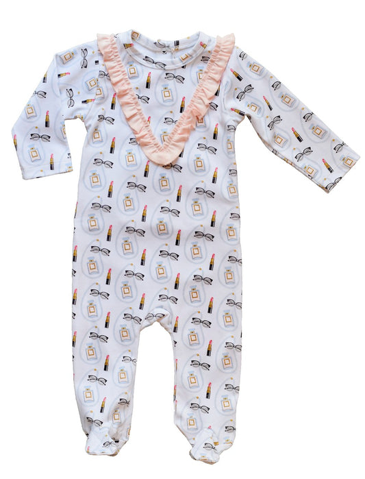 Coco Print Footie with Ruffle - Mack & Harvie