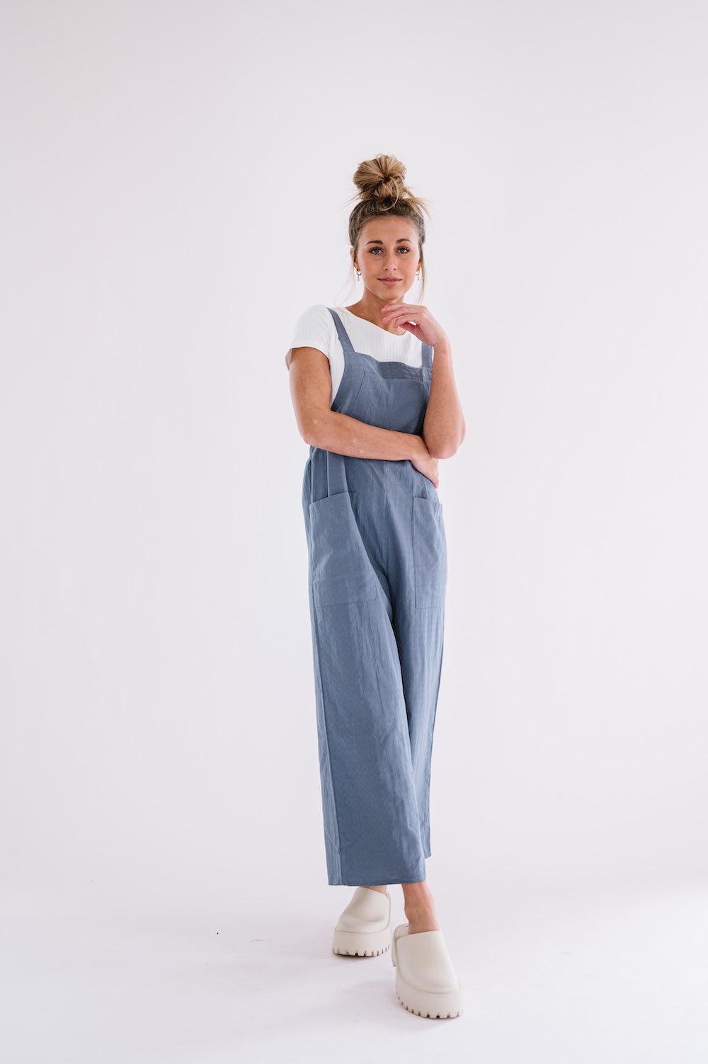 Cody Overall Jumpsuit in Dusty Blue - Mack & Harvie