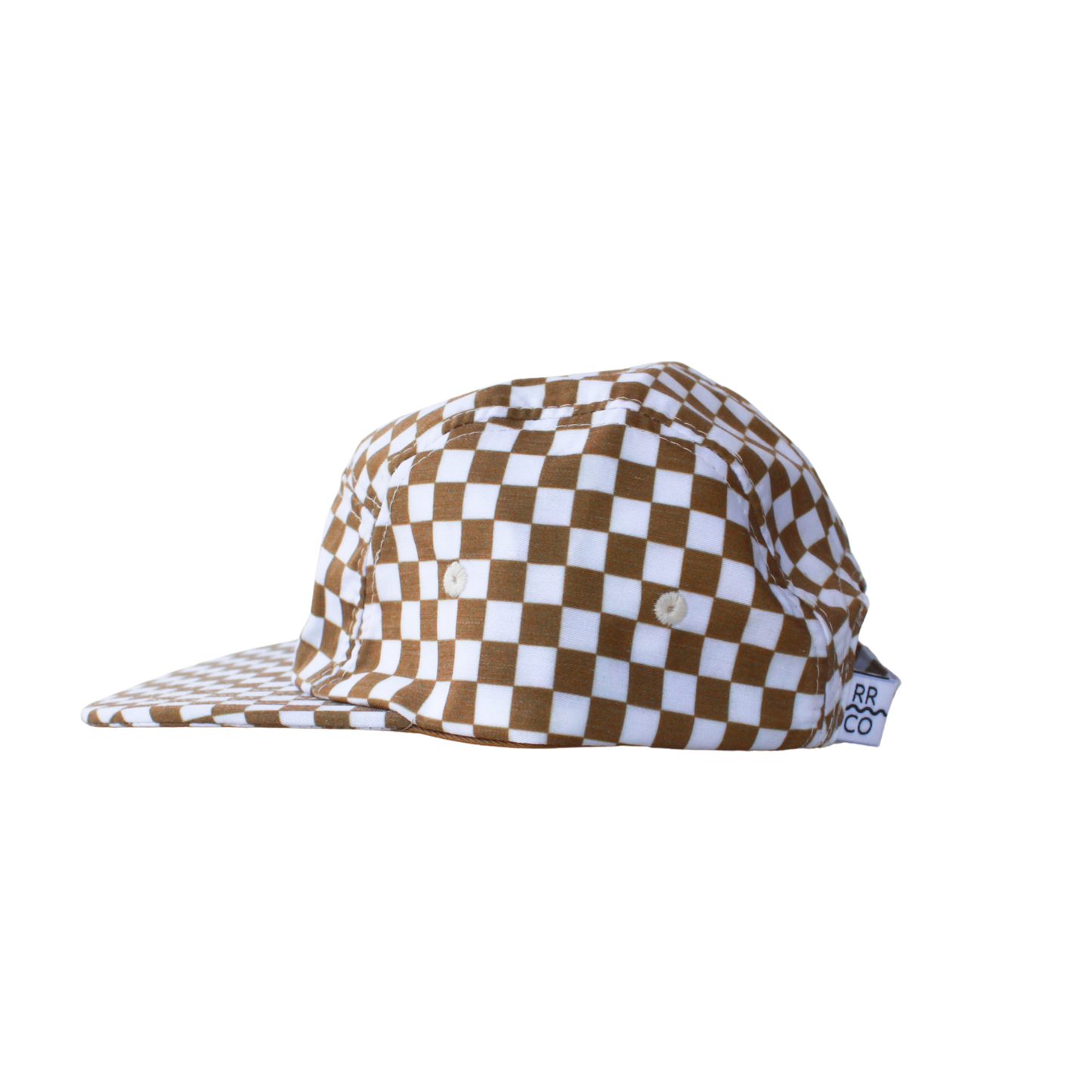 Cotton Five-Panel Hat in Copper Check