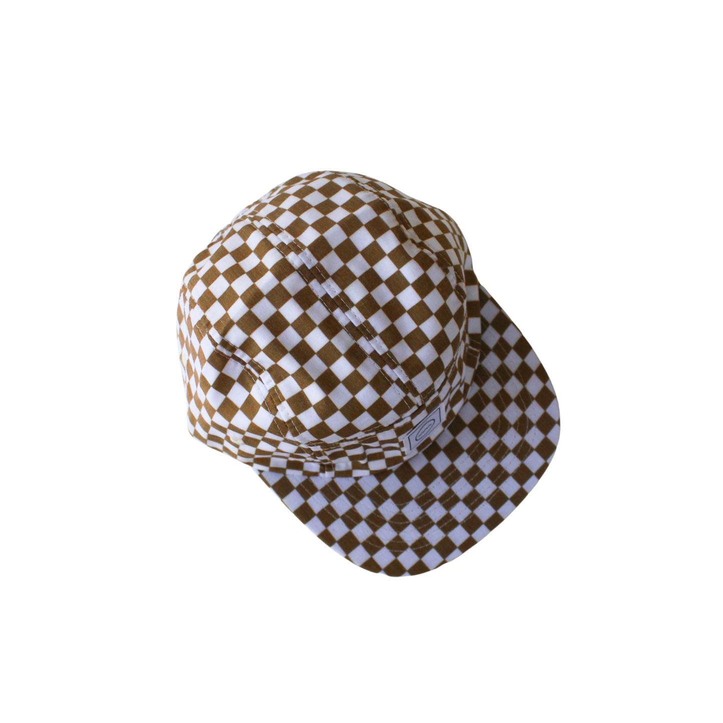 Cotton Five-Panel Hat in Copper Check