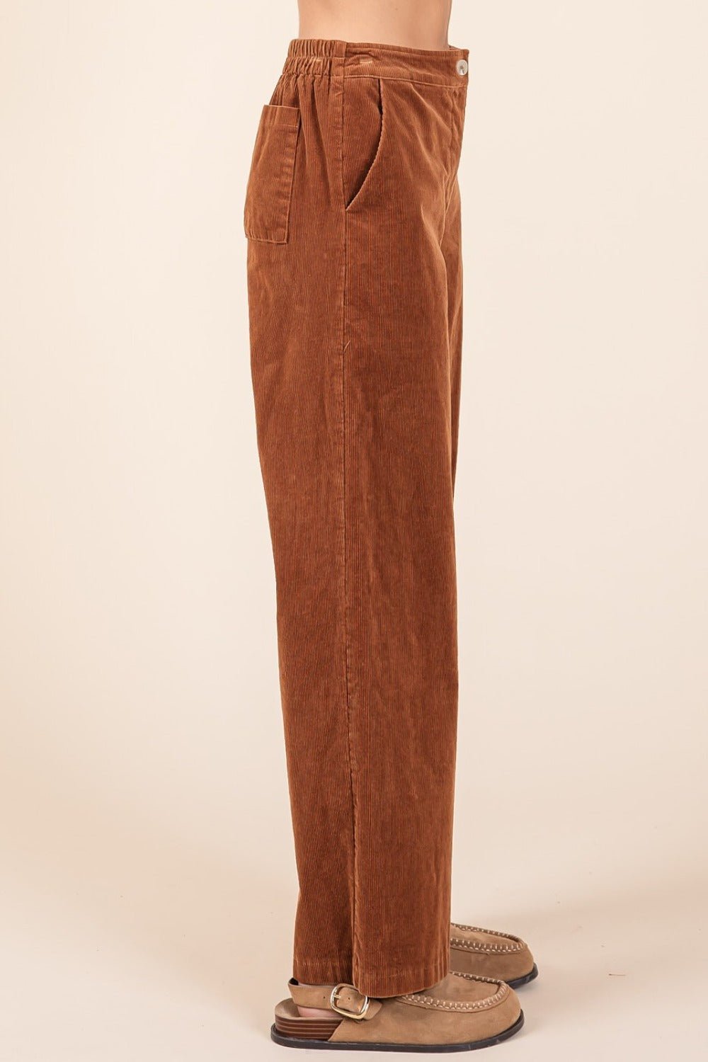 Corduroy Back Elastic Waist Pants - Mack & Harvie