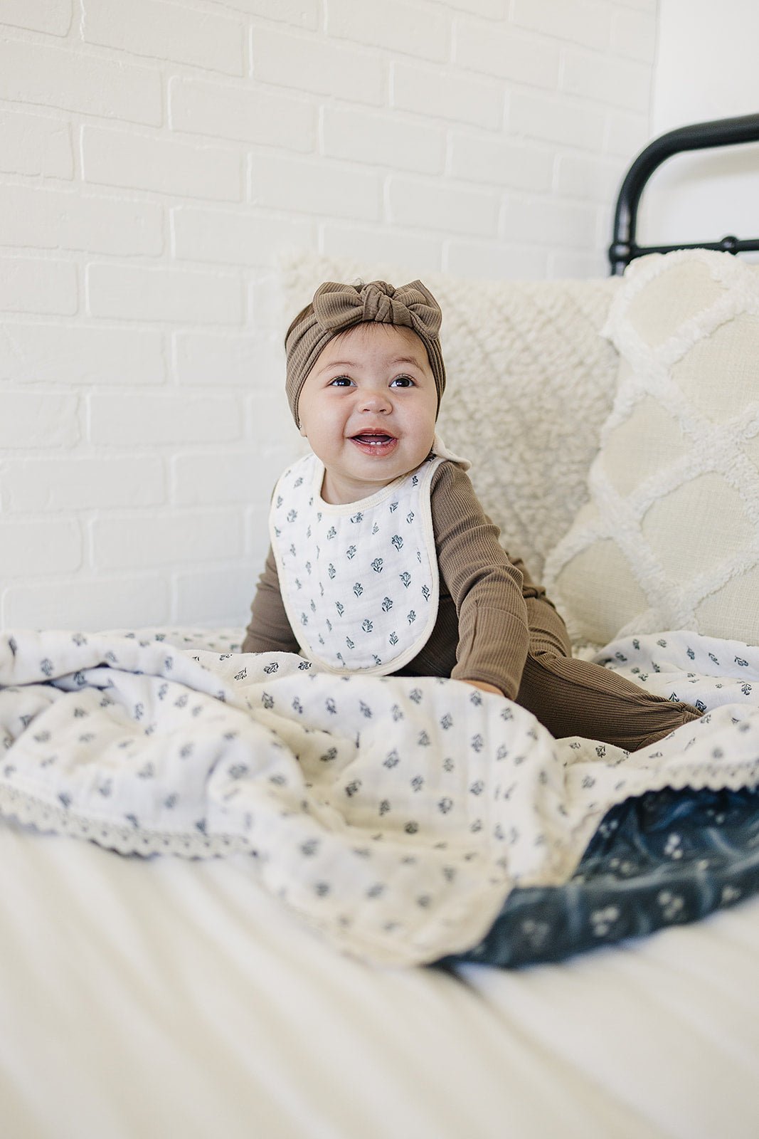 Cream Berry Classic Muslin Bib - Mack & Harvie