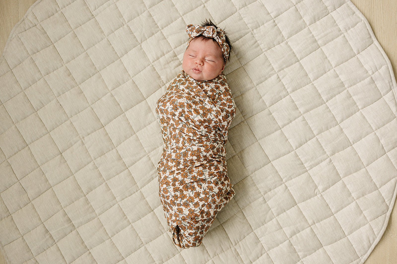 Cream Magnolia Bamboo Stretch Swaddle - Mack & Harvie