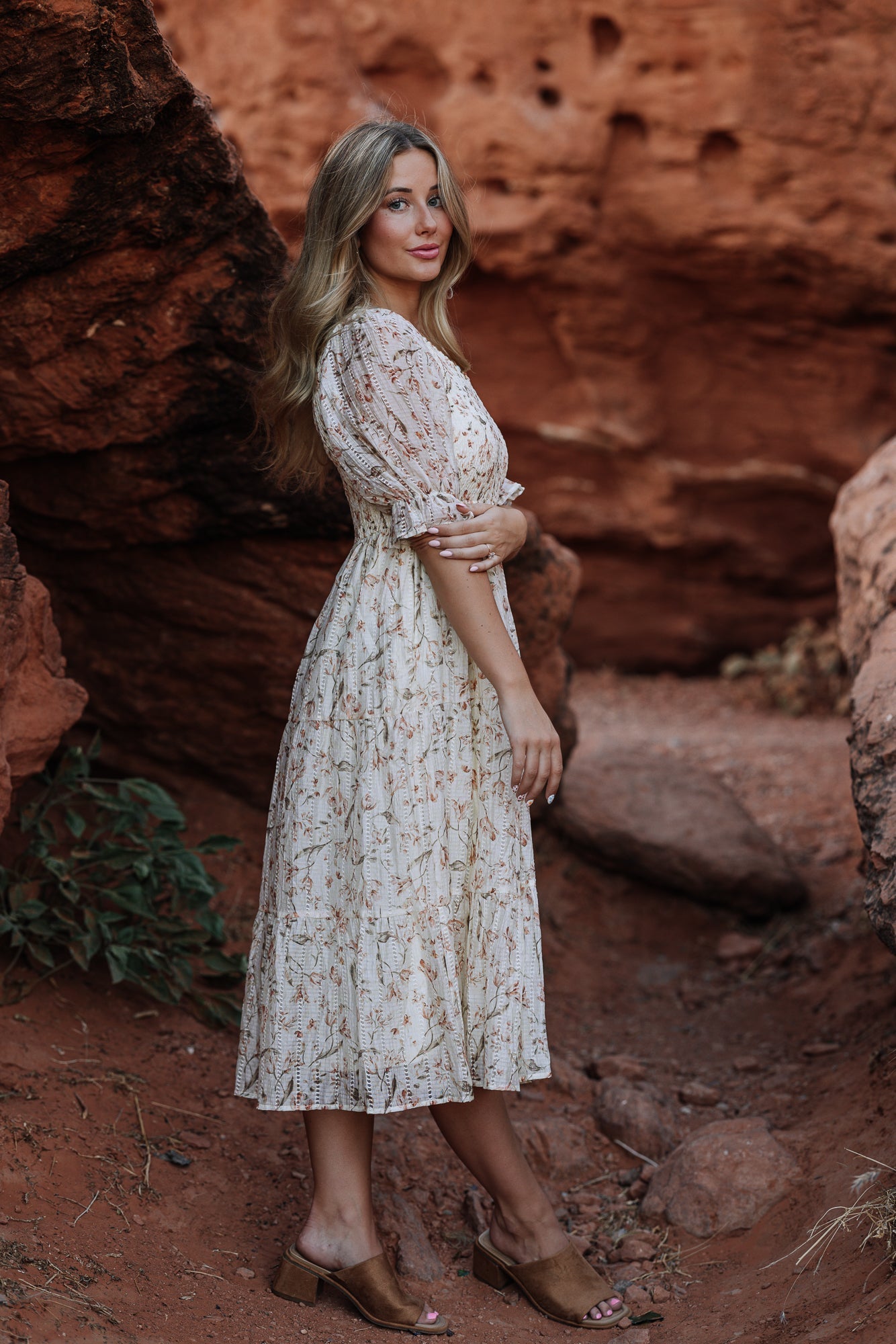 Cypress Midi Dress in Ivory - Mack & Harvie