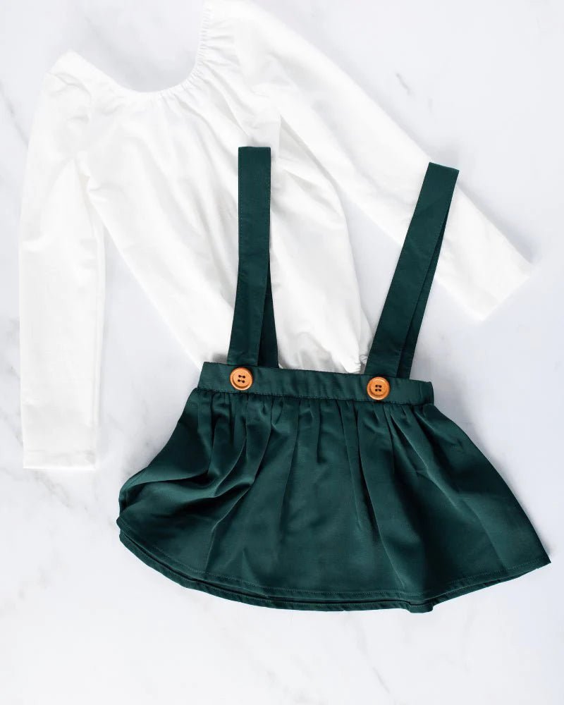 Daphne Suspender Skirt - Hunter Green - Mack & Harvie