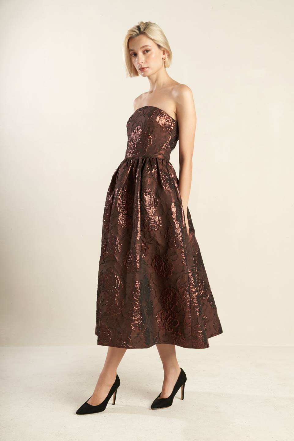 DISPLAY OF AFFECTION WOVEN MIDI DRESS - Mack & Harvie