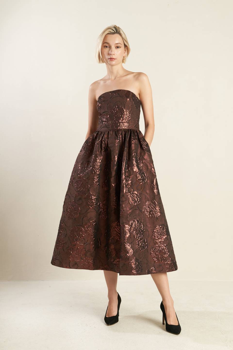 DISPLAY OF AFFECTION WOVEN MIDI DRESS - Mack & Harvie