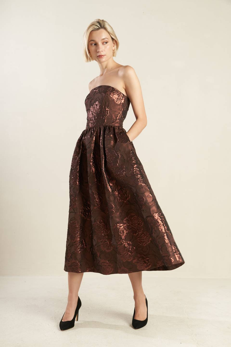 DISPLAY OF AFFECTION WOVEN MIDI DRESS - Mack & Harvie