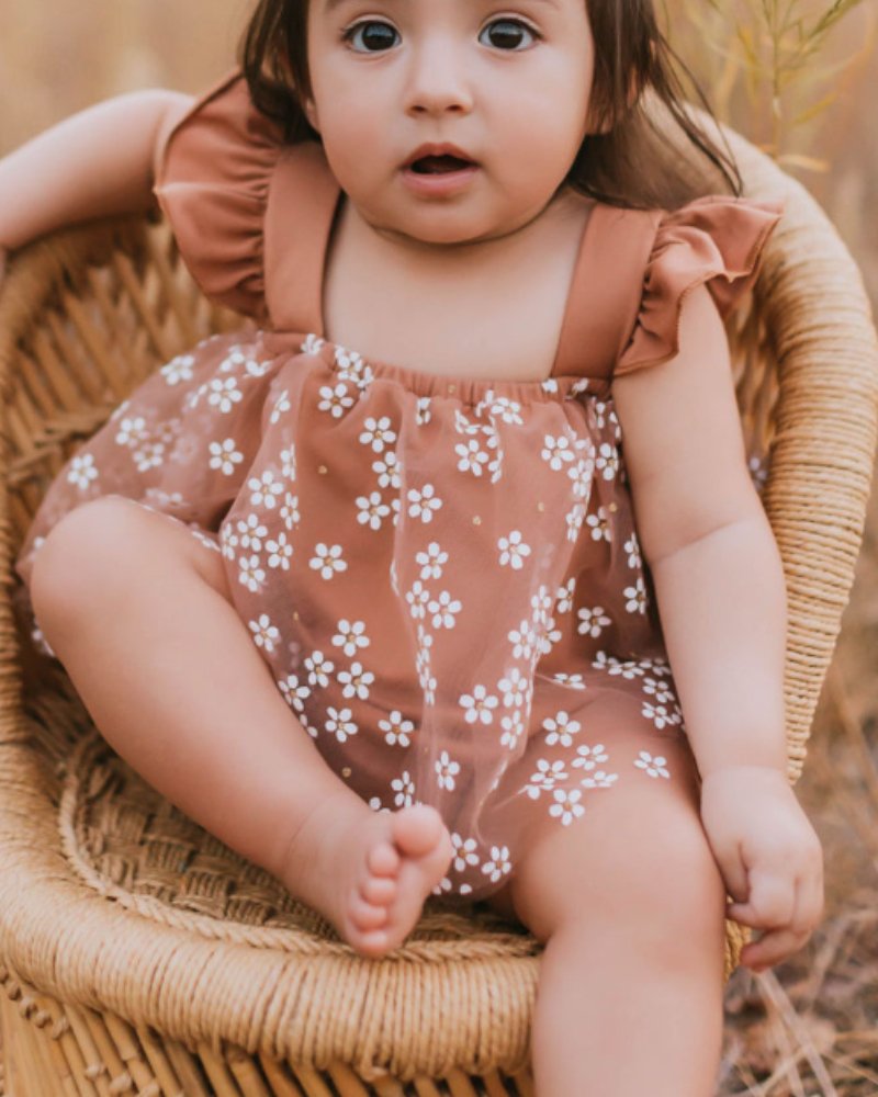 Dixie Dress Romper - Mocha Daisies - Mack & Harvie