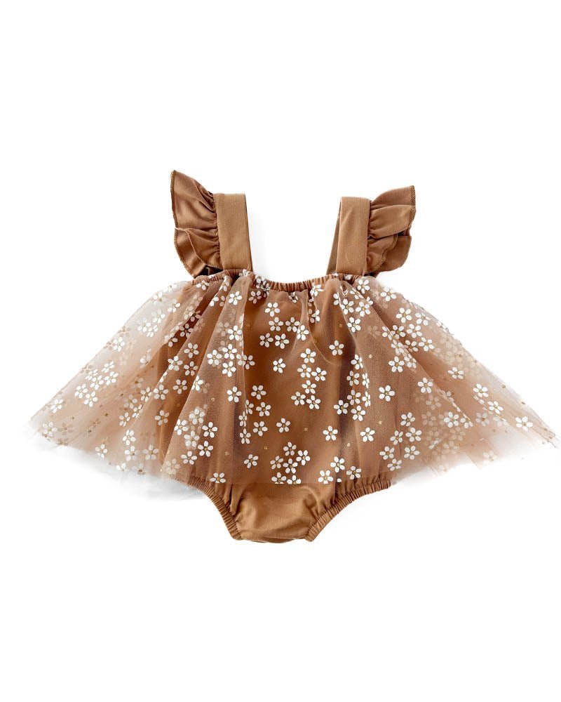 Dixie Dress Romper - Mocha Daisies - Mack & Harvie