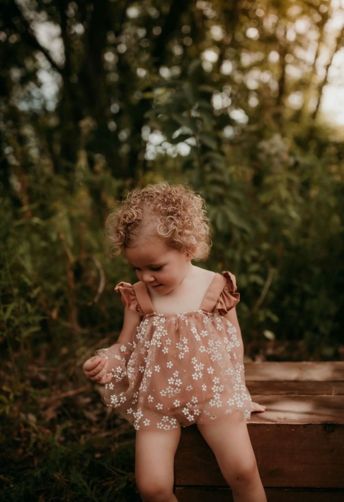 Dixie Dress Romper - Mocha Daisies - Mack & Harvie