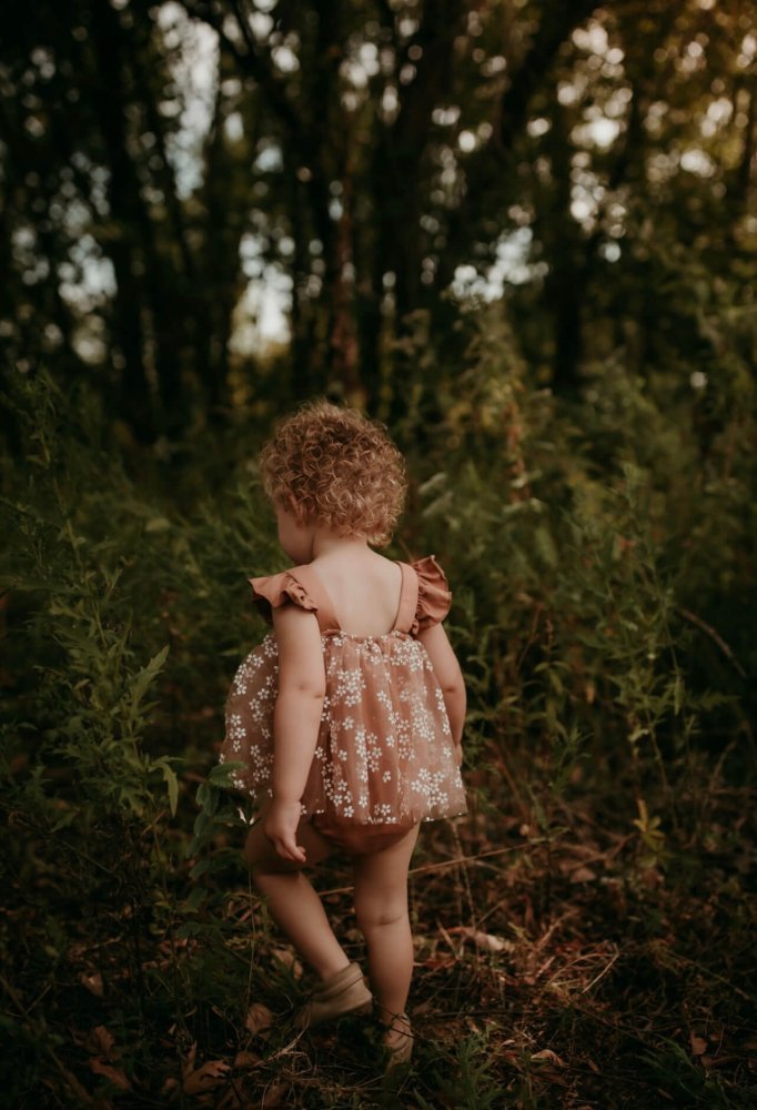 Dixie Dress Romper - Mocha Daisies - Mack & Harvie