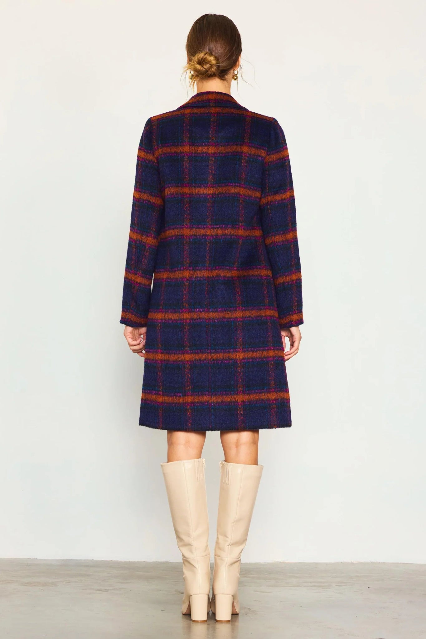 Double Breasted Plaid Coat - Mack & Harvie