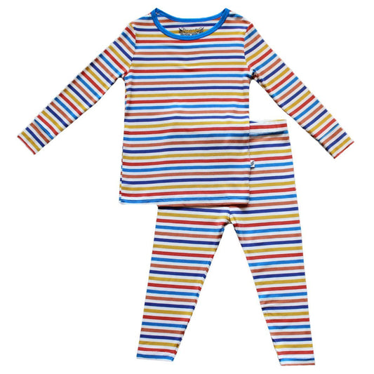 Dragons Rainbow Stripe Long Sleeve Pajama Set (6M - 10Y) - Mack & Harvie