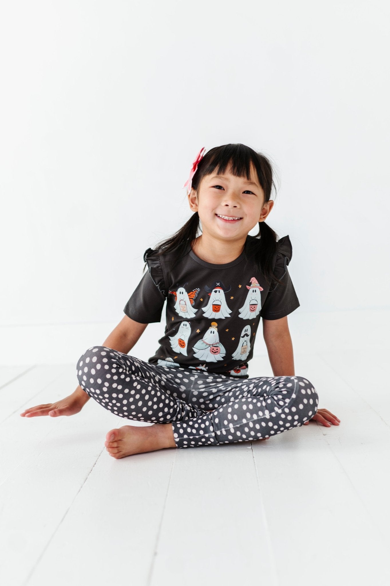 DRESS - UP GHOSTS | Ruffle Graphic Tee (Charcoal) - Mack & Harvie