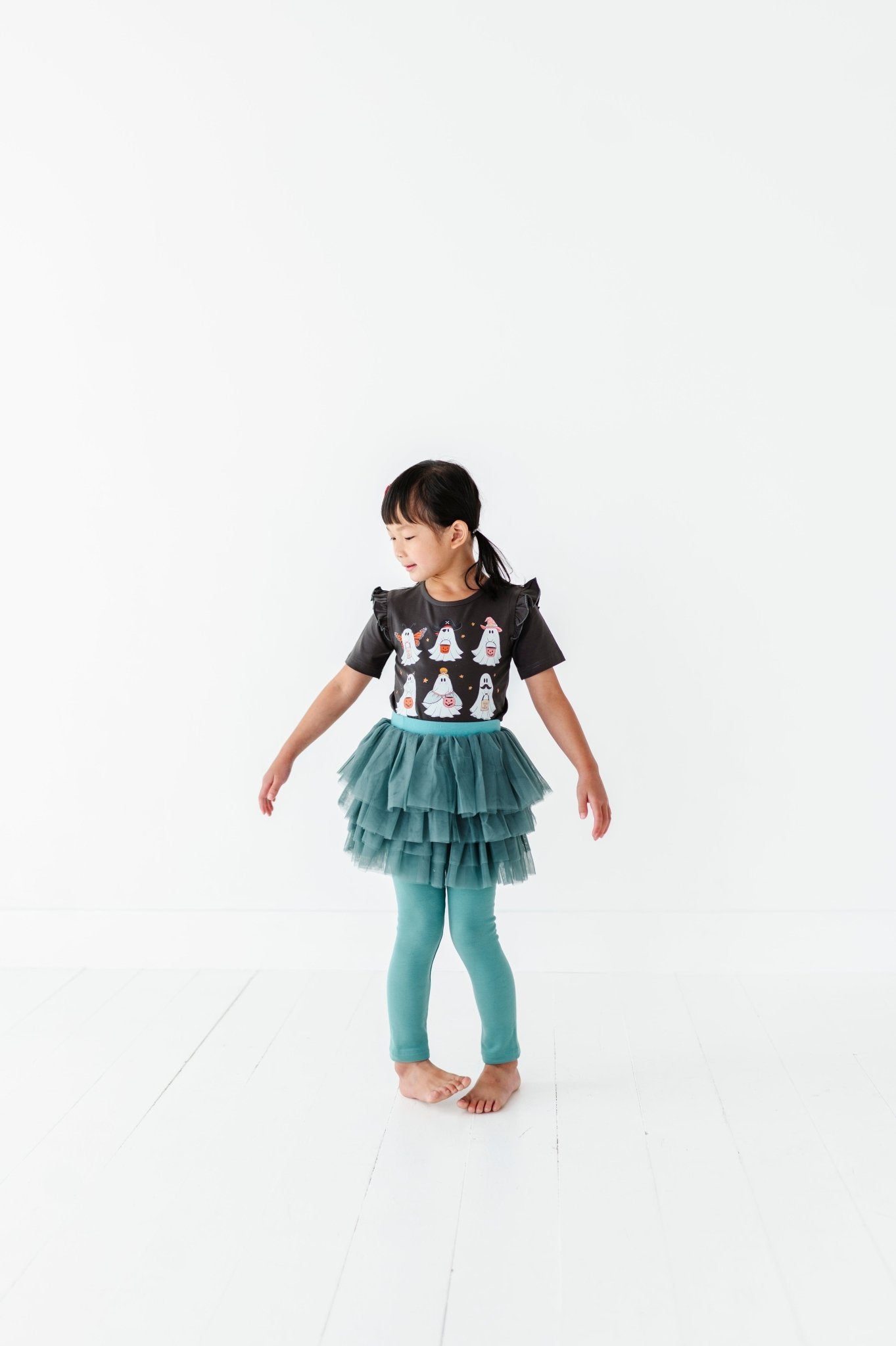 DRESS - UP GHOSTS | Ruffle Graphic Tee (Charcoal) - Mack & Harvie