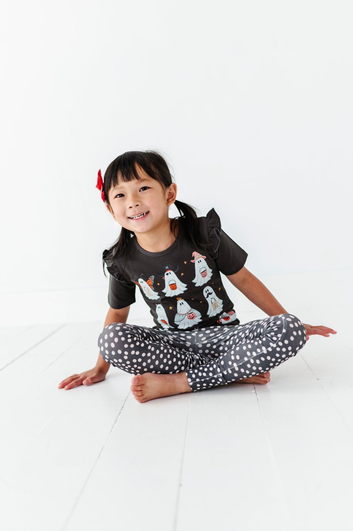 DRESS - UP GHOSTS | Ruffle Graphic Tee (Charcoal) - Mack & Harvie