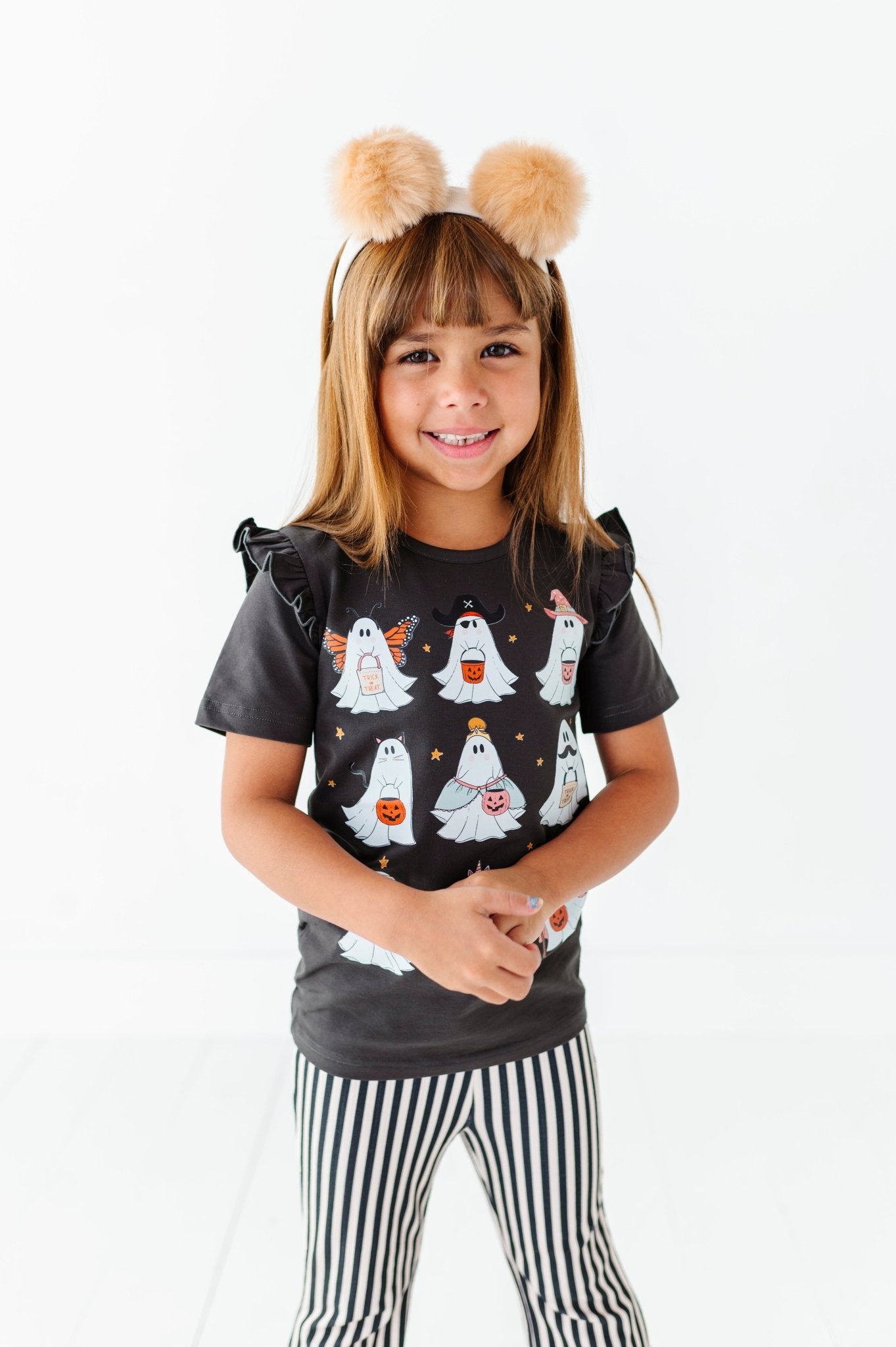 DRESS - UP GHOSTS | Ruffle Graphic Tee (Charcoal) - Mack & Harvie