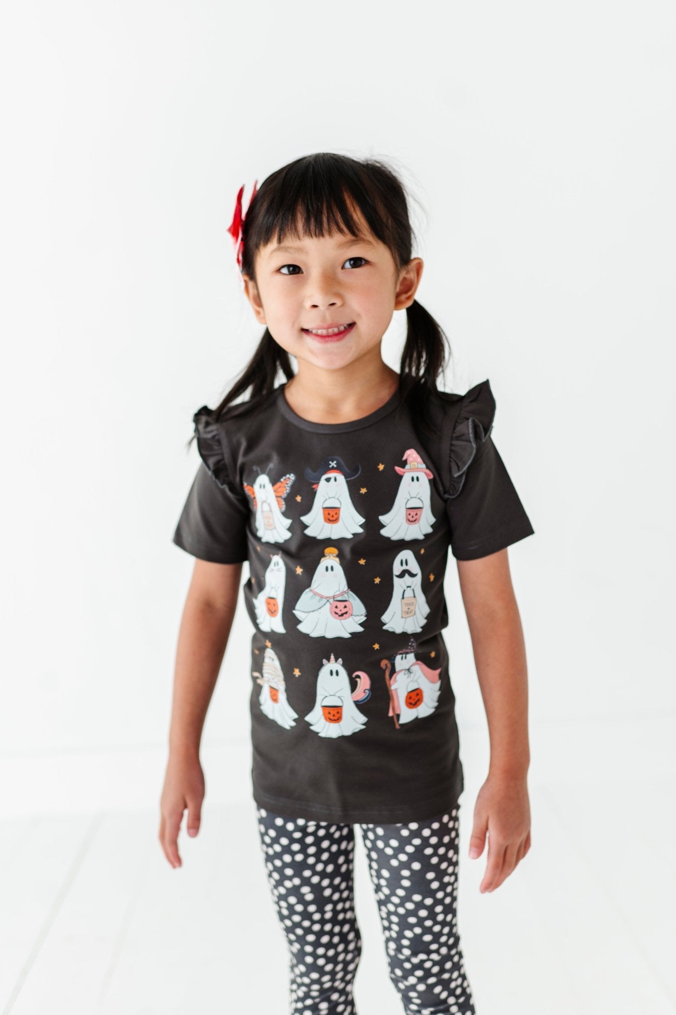 DRESS - UP GHOSTS | Ruffle Graphic Tee (Charcoal) - Mack & Harvie