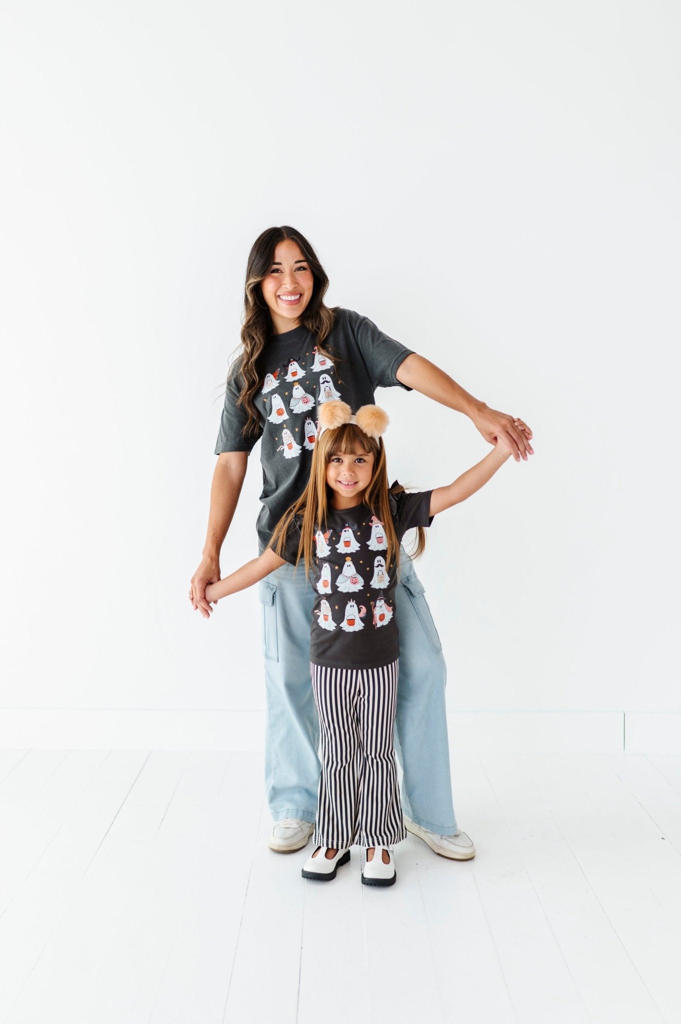 DRESS - UP GHOSTS | Ruffle Graphic Tee (Charcoal) - Mack & Harvie