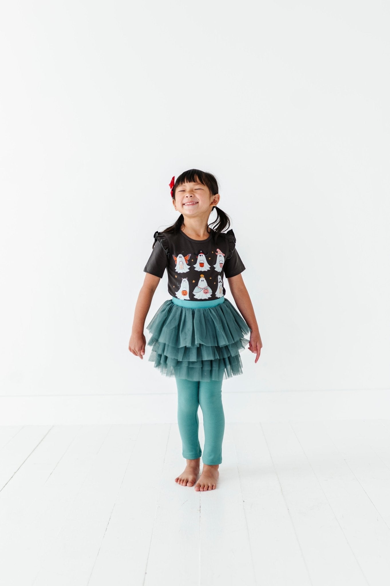 DRESS - UP GHOSTS | Ruffle Graphic Tee (Charcoal) - Mack & Harvie