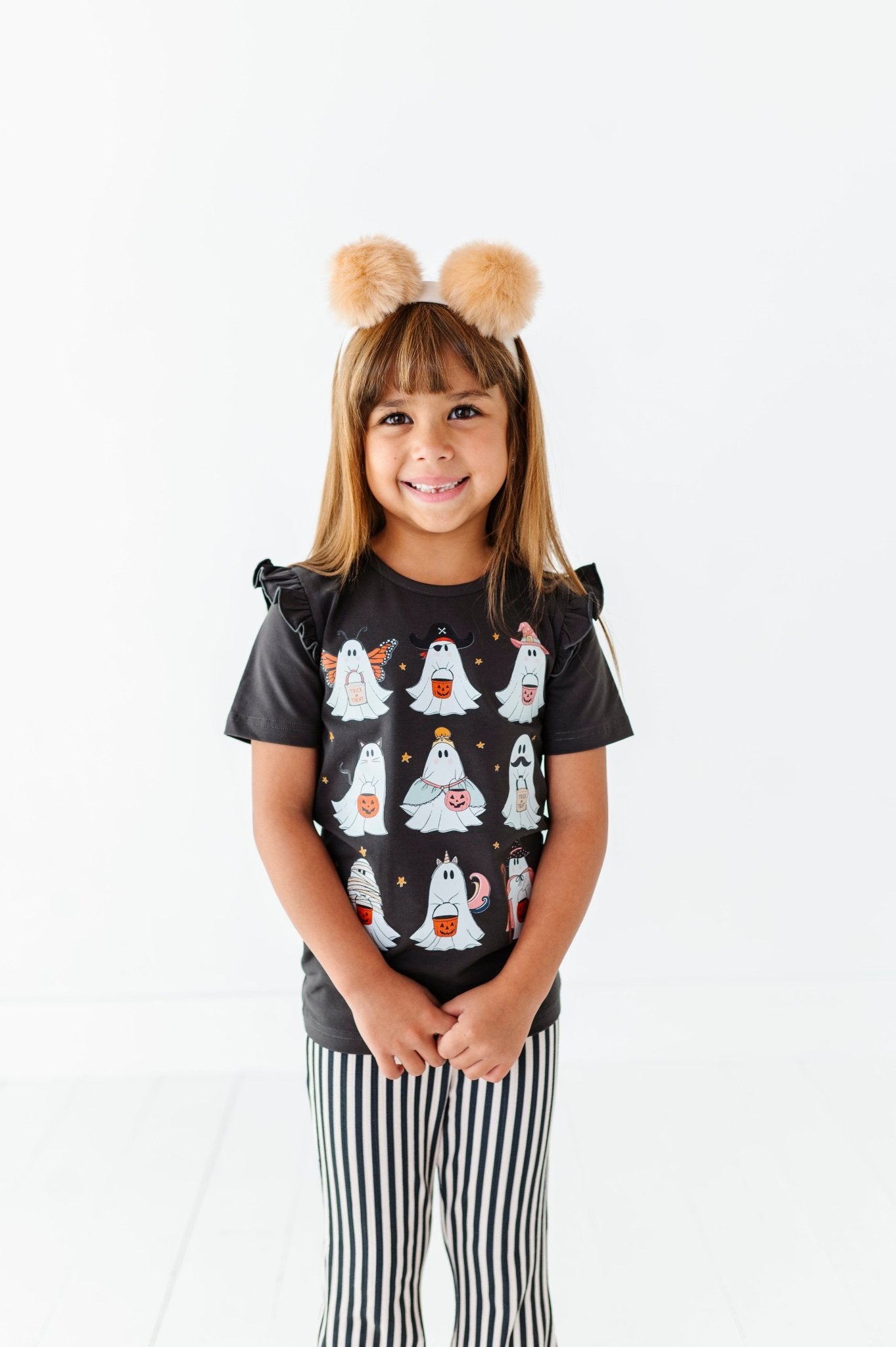 DRESS - UP GHOSTS | Ruffle Graphic Tee (Charcoal) - Mack & Harvie