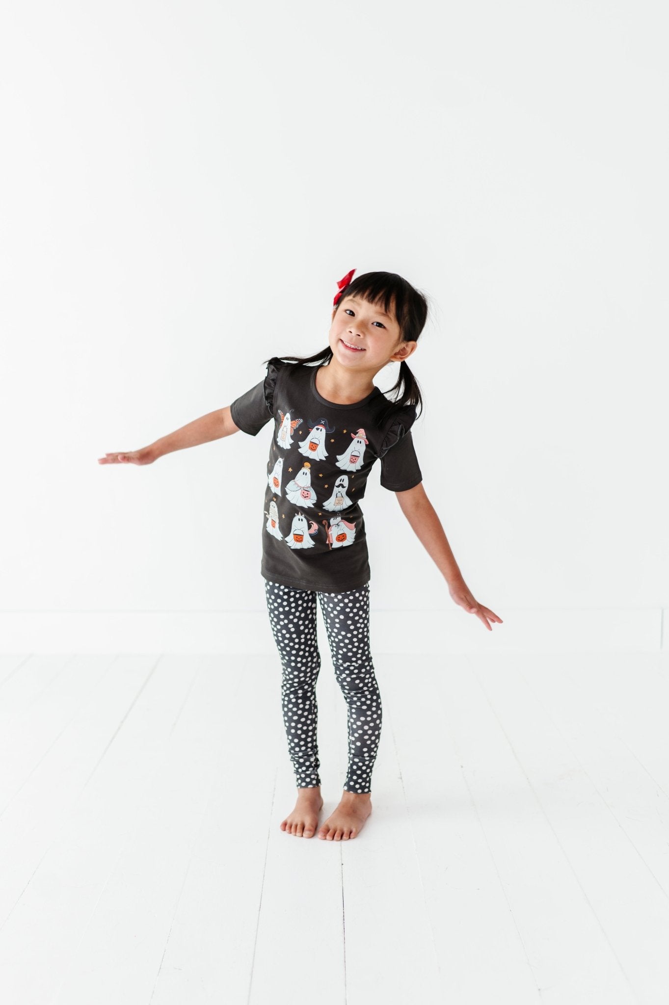 DRESS - UP GHOSTS | Ruffle Graphic Tee (Charcoal) - Mack & Harvie