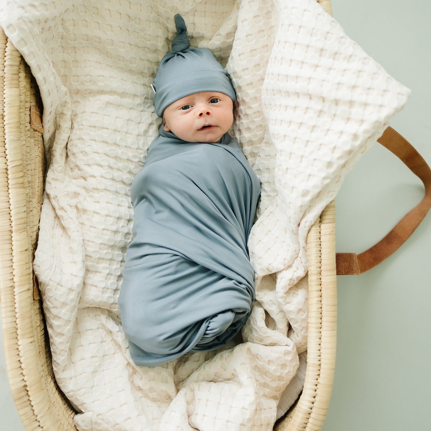 Dusty Blue Bamboo Hat OR Head Wrap Set - Mack & Harvie