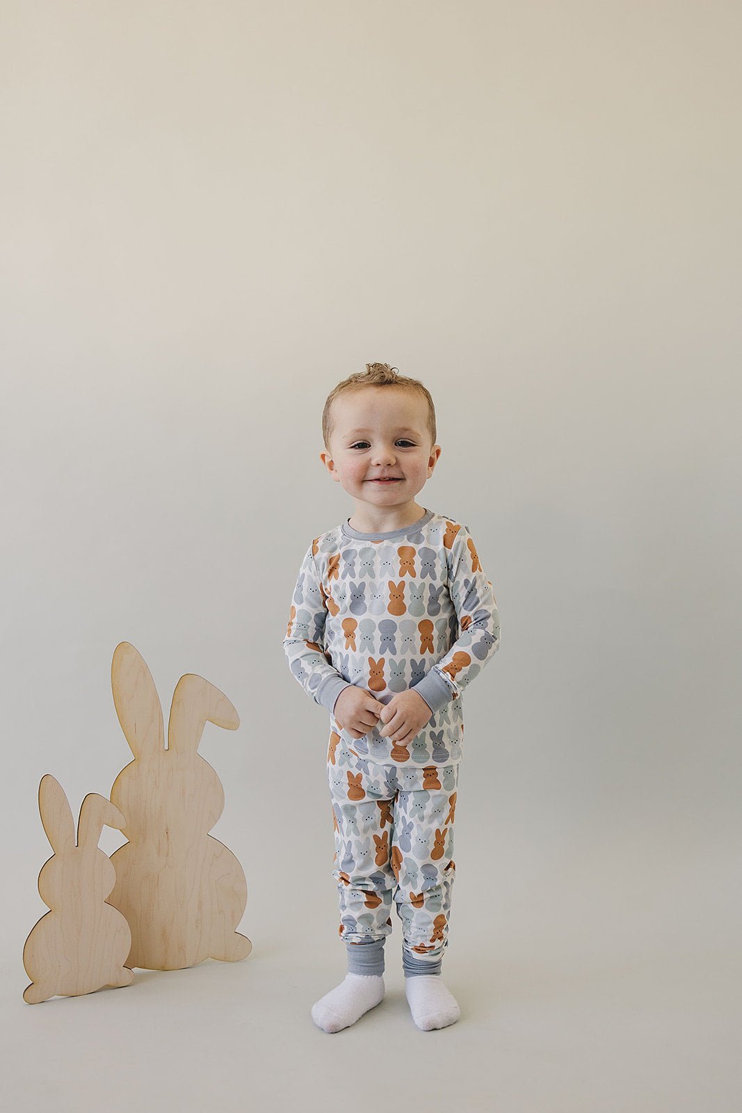 Dusty Blue Bunny Bamboo Two - piece Cozy Set - Mack & Harvie