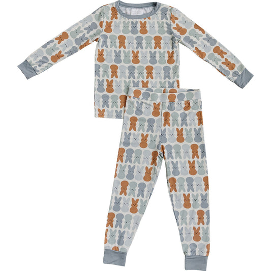 Dusty Blue Bunny Bamboo Two - piece Cozy Set - Mack & Harvie