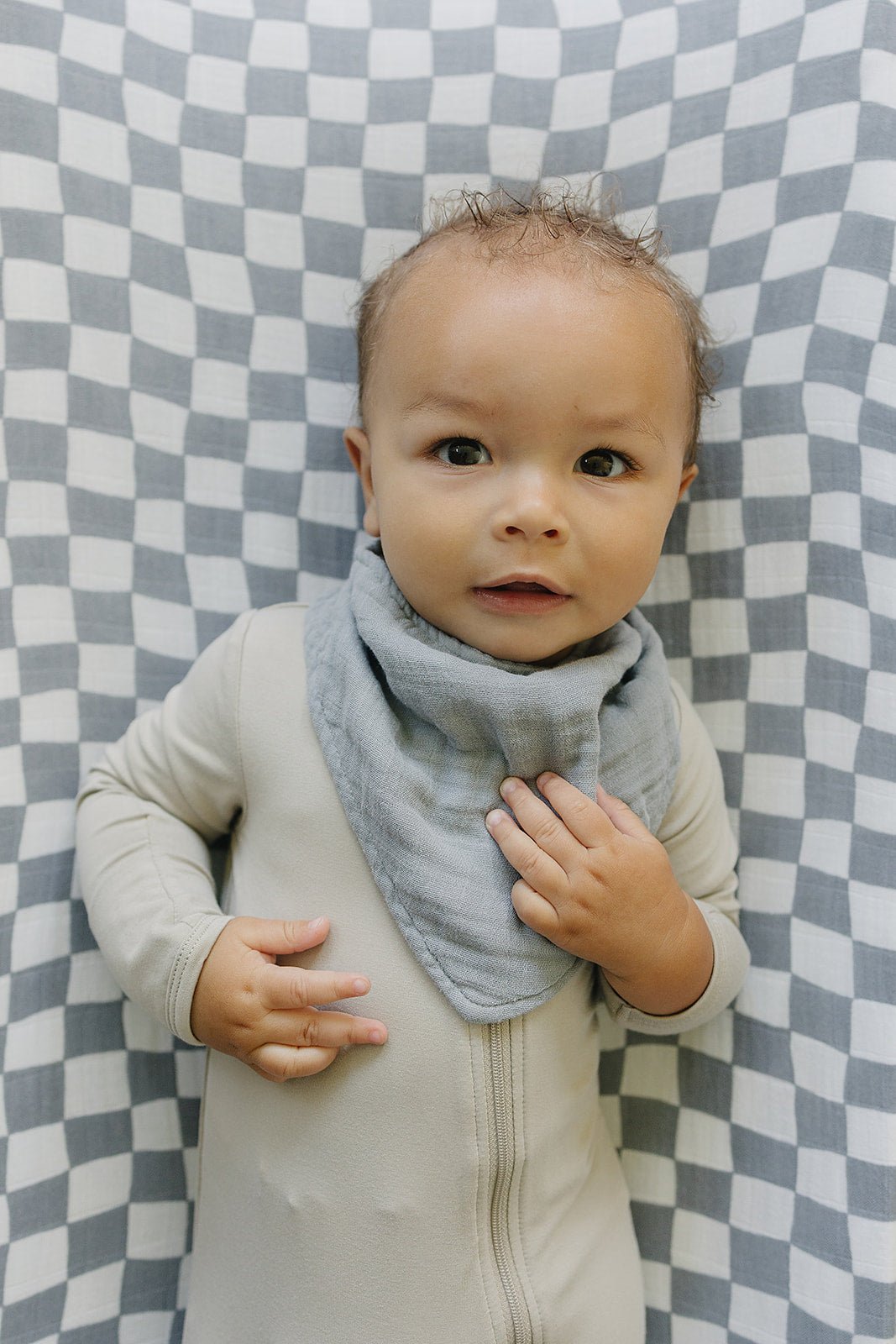 Dusty Blue Muslin Bib - Mack & Harvie