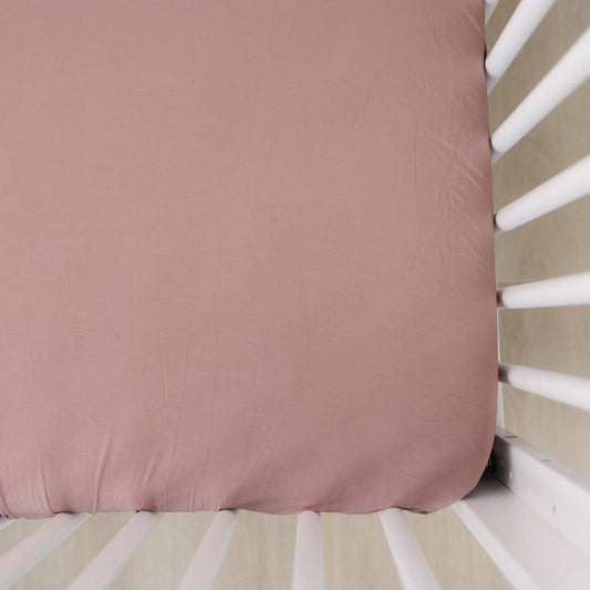 Dusty Rose Bamboo Stretch Crib Sheet - Mack & Harvie