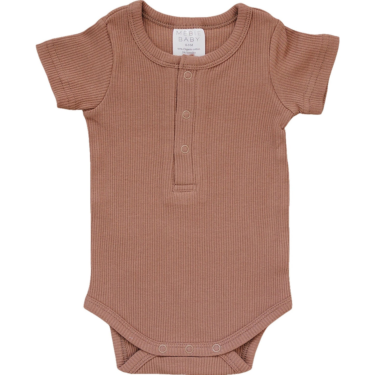 Dusty Rose Organic Cotton Ribbed Snap Bodysuit - Mack & Harvie