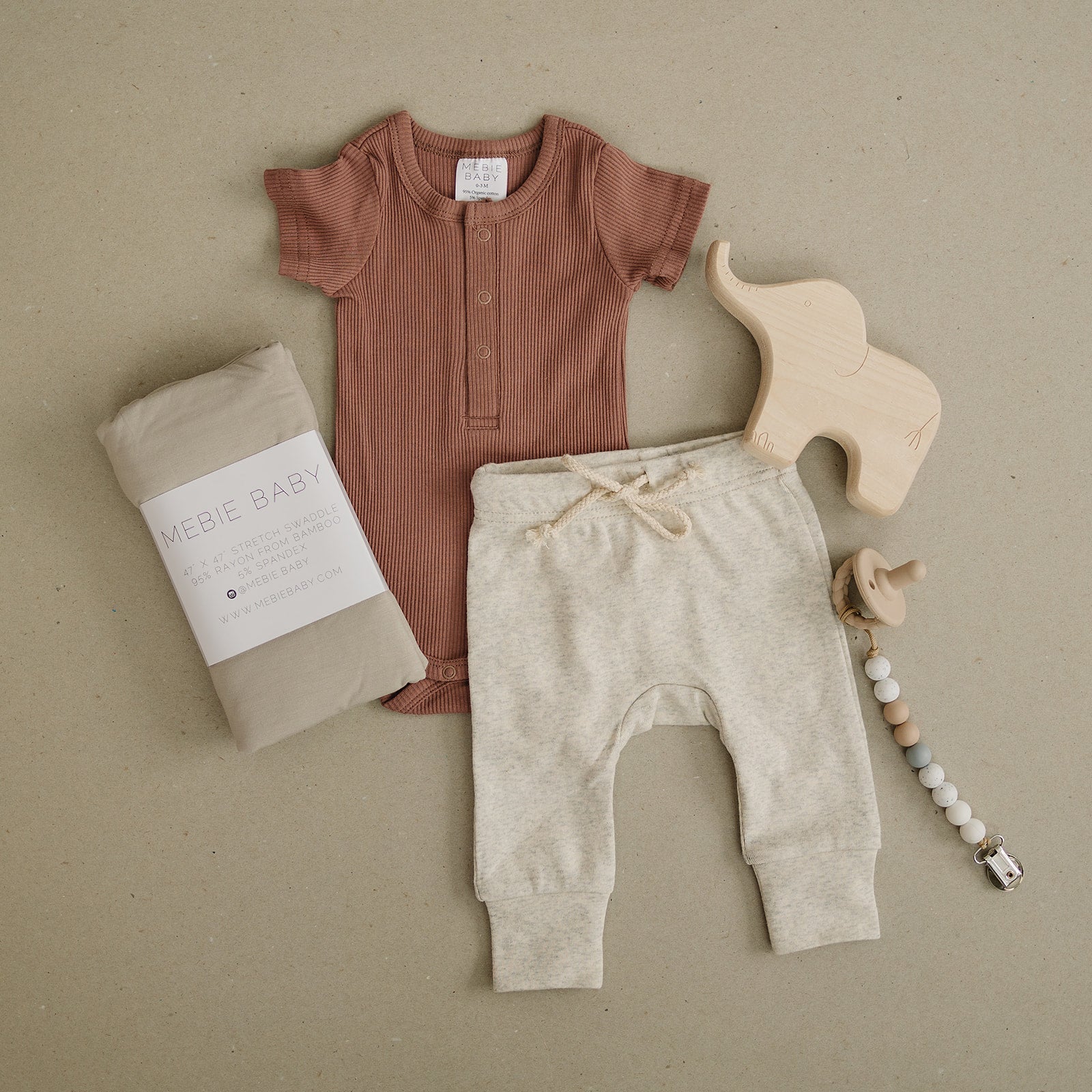 Dusty Rose Organic Cotton Ribbed Snap Bodysuit - Mack & Harvie