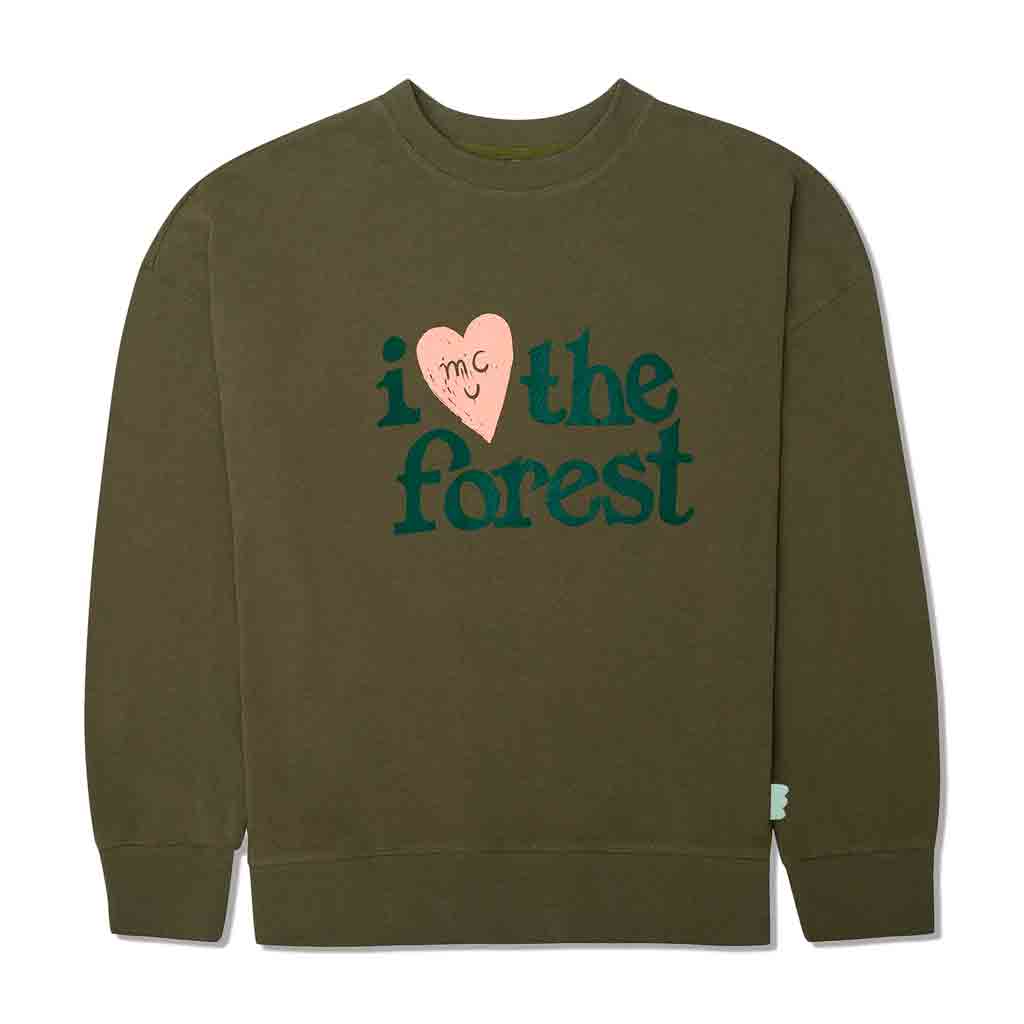 I Love The Forest Adult Sweatshirt - Olive