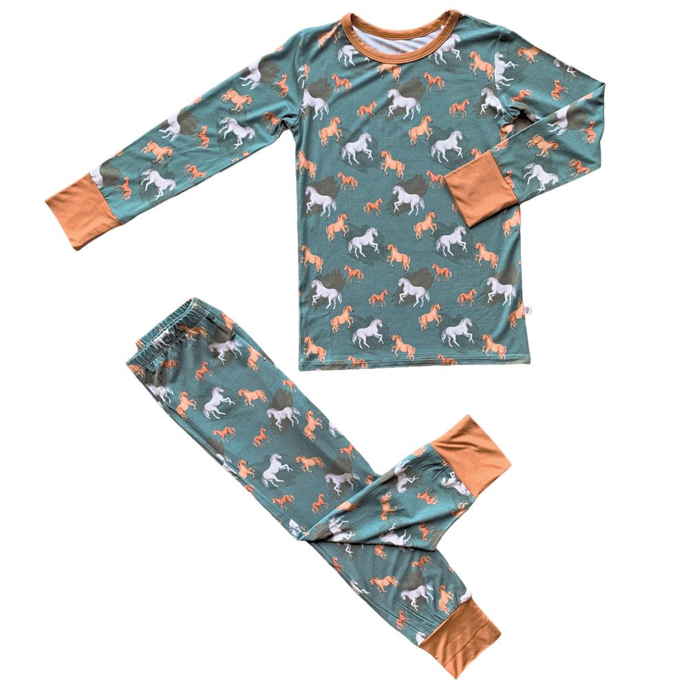 Ember Teal Bamboo 2-Piece Long Sleeve Set - Mack & Harvie