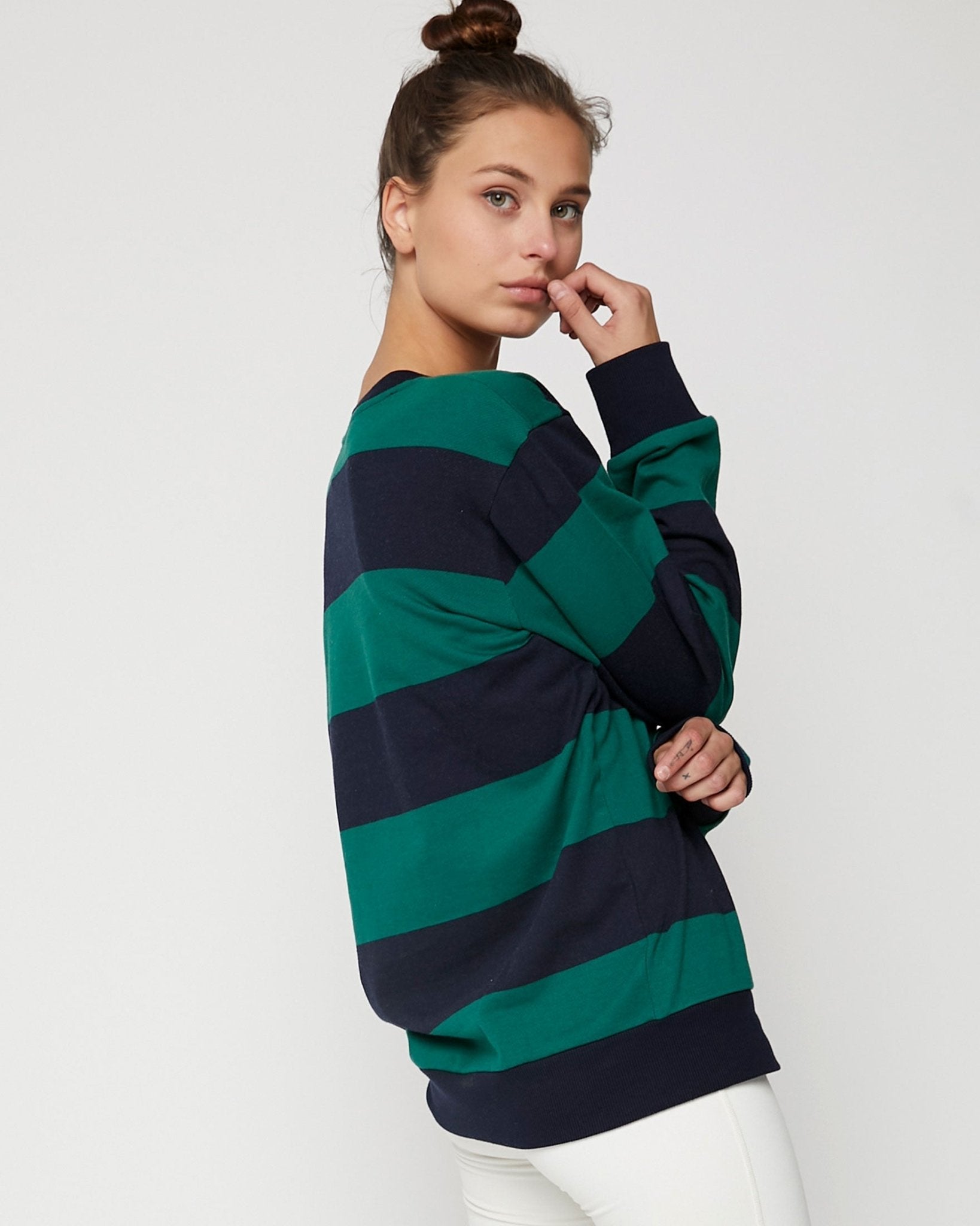 Embroidered Rebody Rugby Striped Sweatshirt Sustainable - Mack & Harvie