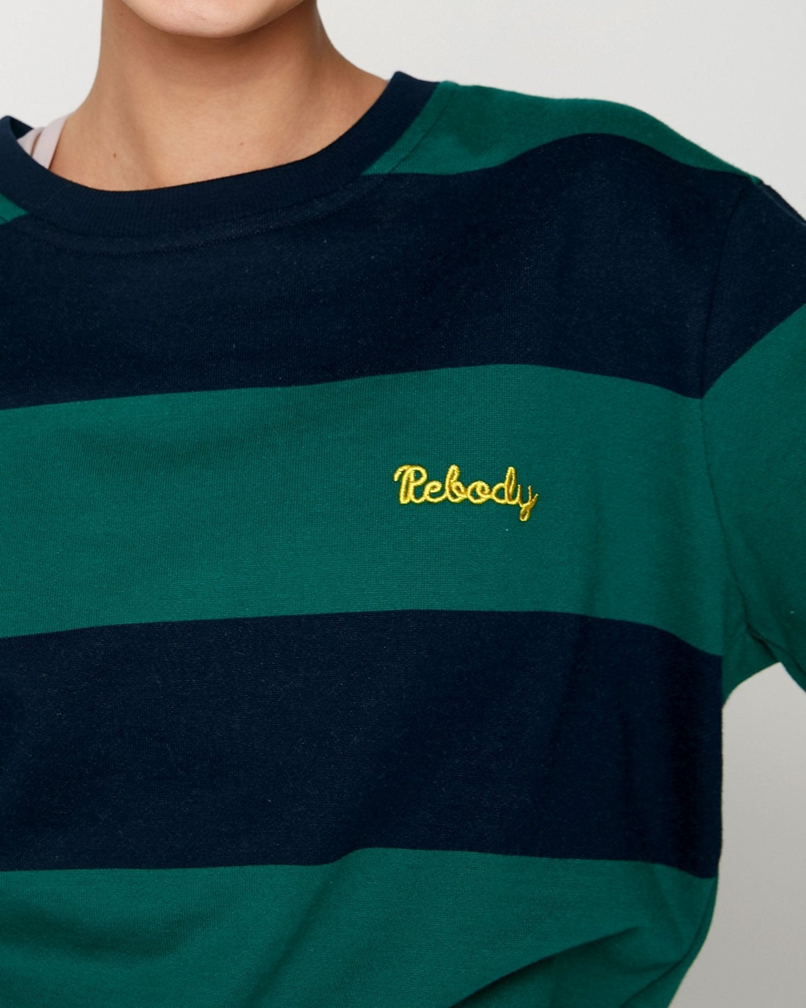 Embroidered Rebody Rugby Striped Sweatshirt Sustainable - Mack & Harvie