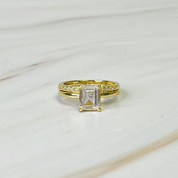 Emerald Cut Solitaire Ring Set Of 2 - Mack & Harvie