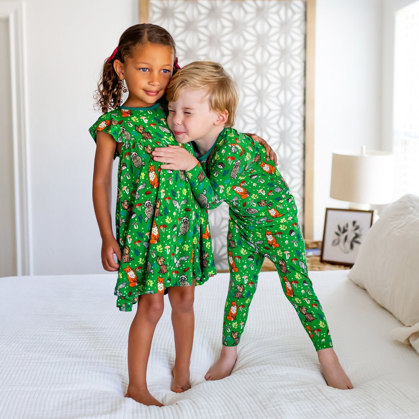 Enchanted Forest Woodland Animals Long Sleeve Pajama Set (12M - 12Y) - Mack & Harvie