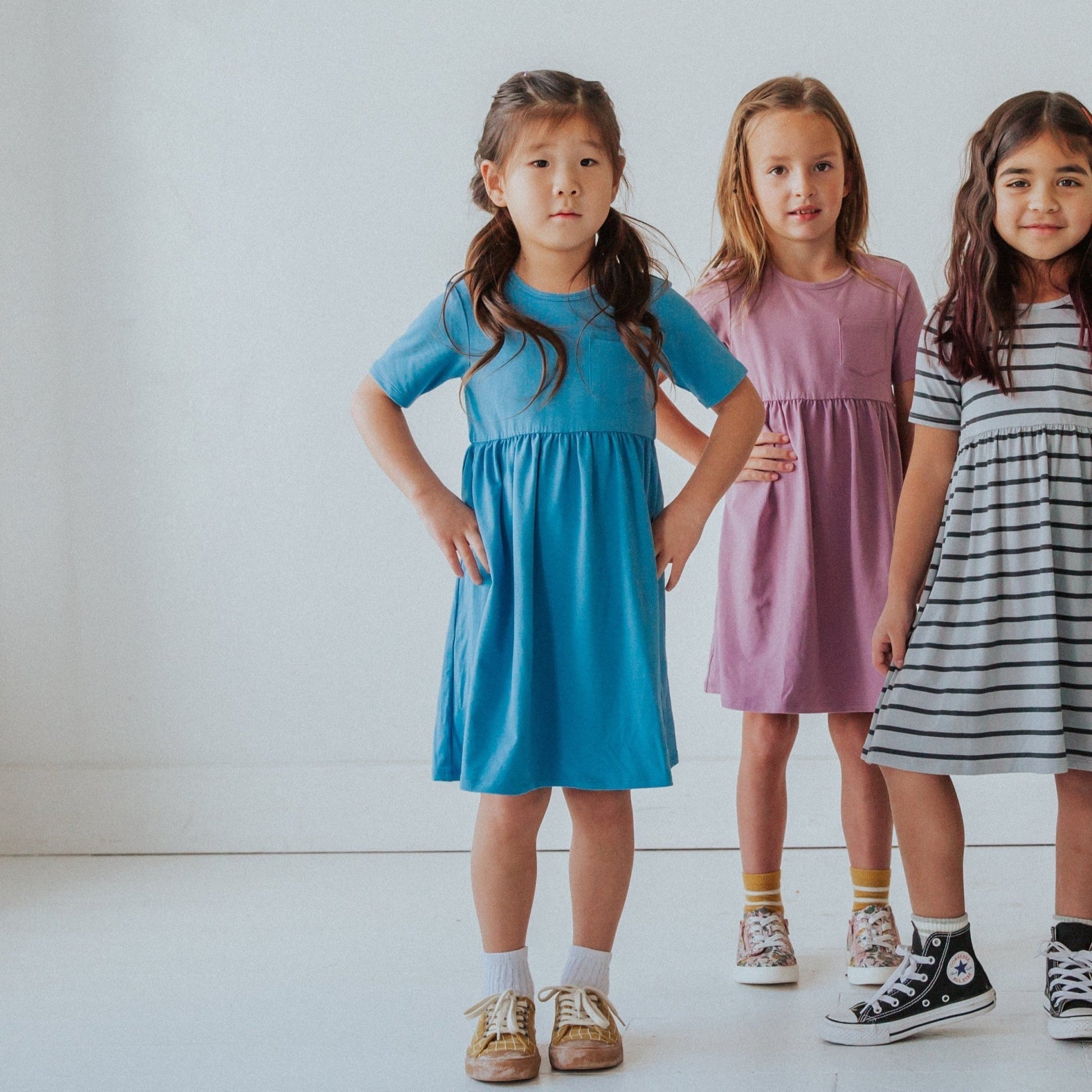 Essentials Short Sleeve Dress - 'Parisian Blue' - Mack & Harvie