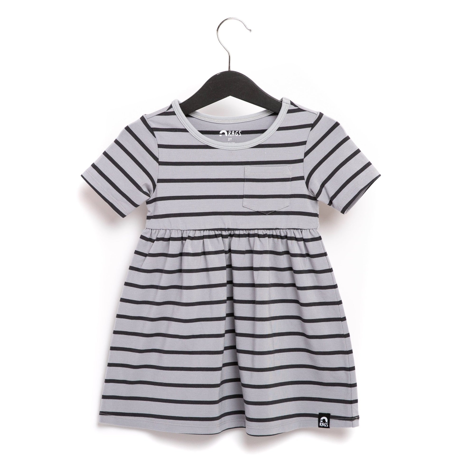 Essentials Short Sleeve Dress - 'Quarry Stripe' - Mack & Harvie