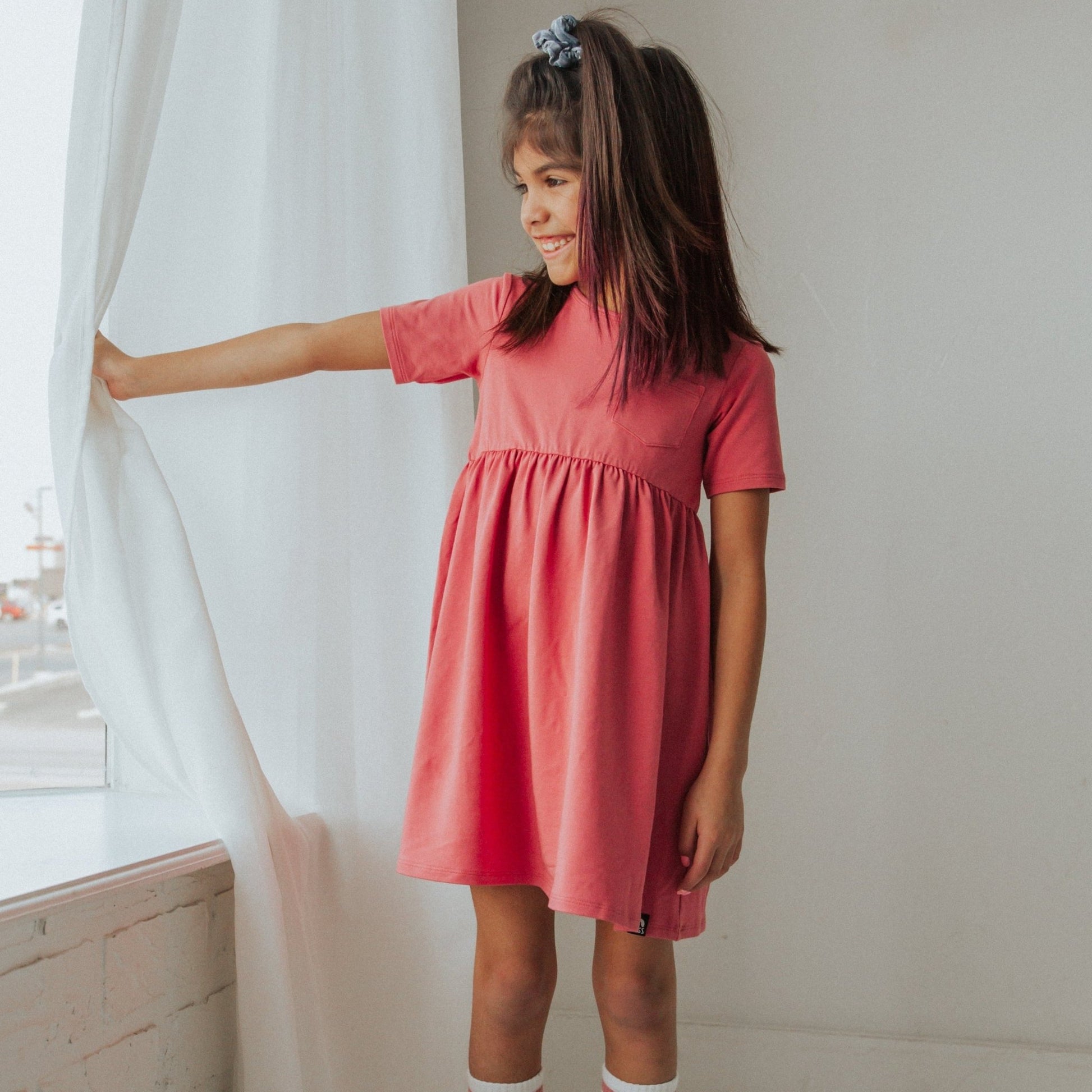 Essentials Short Sleeve Dress - 'Rose Pink' - Mack & Harvie