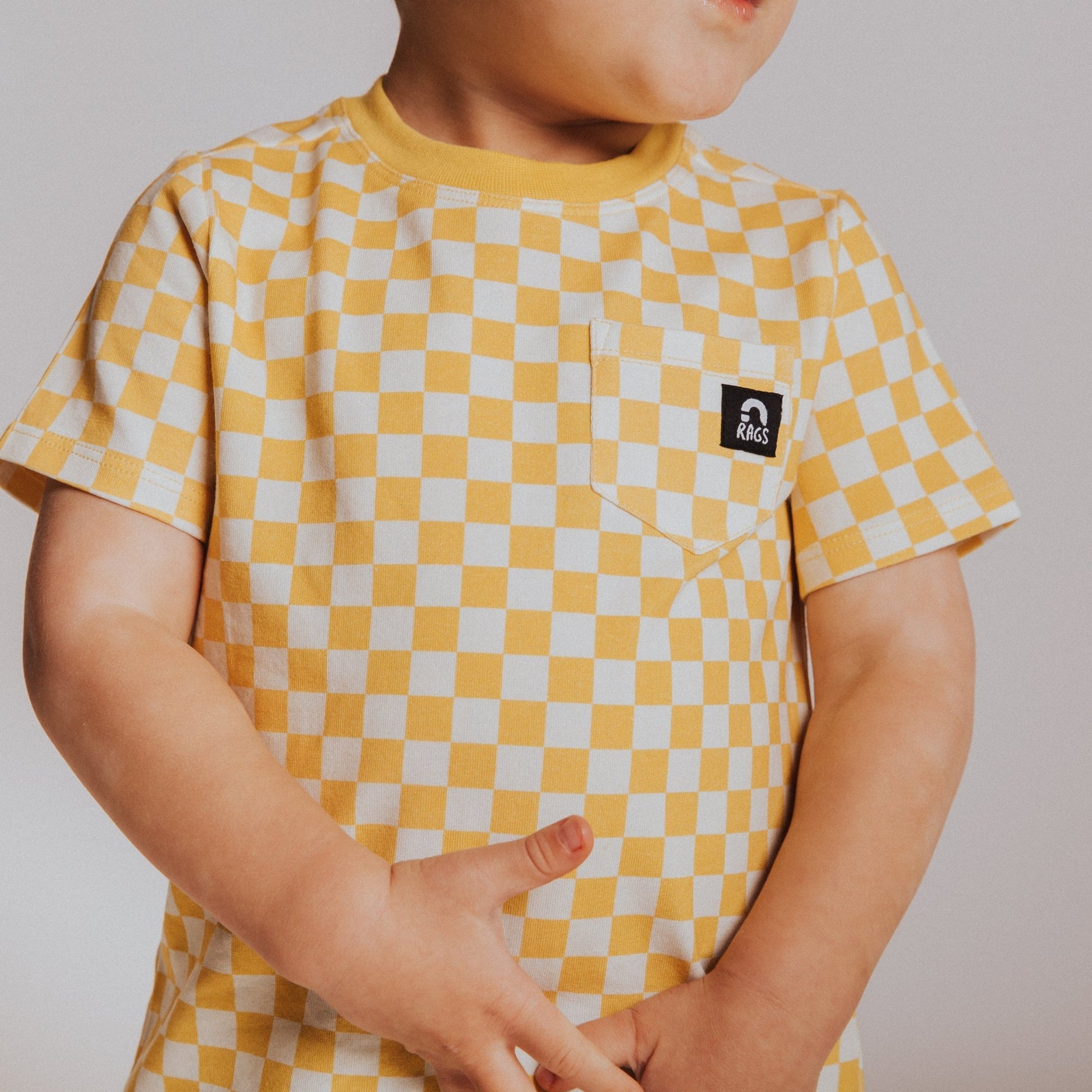 Essentials Short Sleeve Tee - 'Yellow Check' - Mack & Harvie