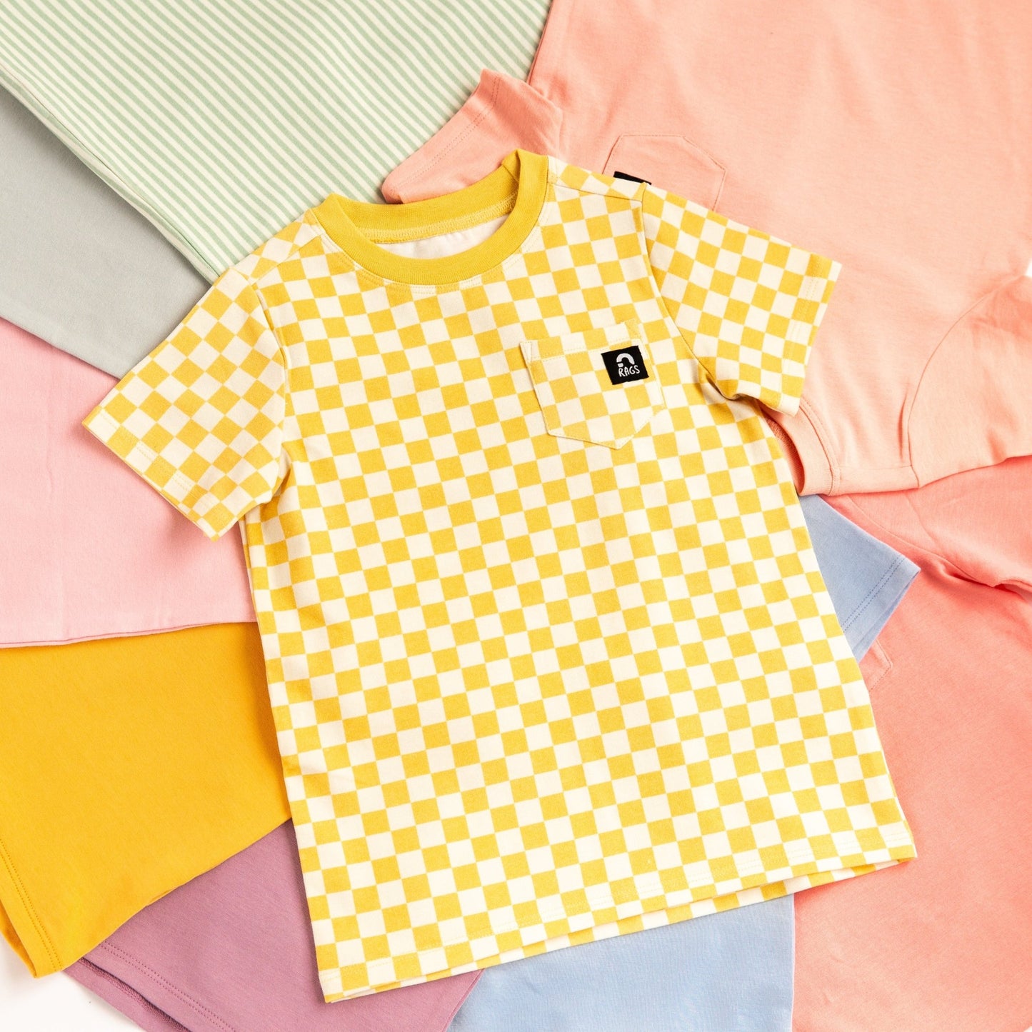 Essentials Short Sleeve Tee - 'Yellow Check' - Mack & Harvie