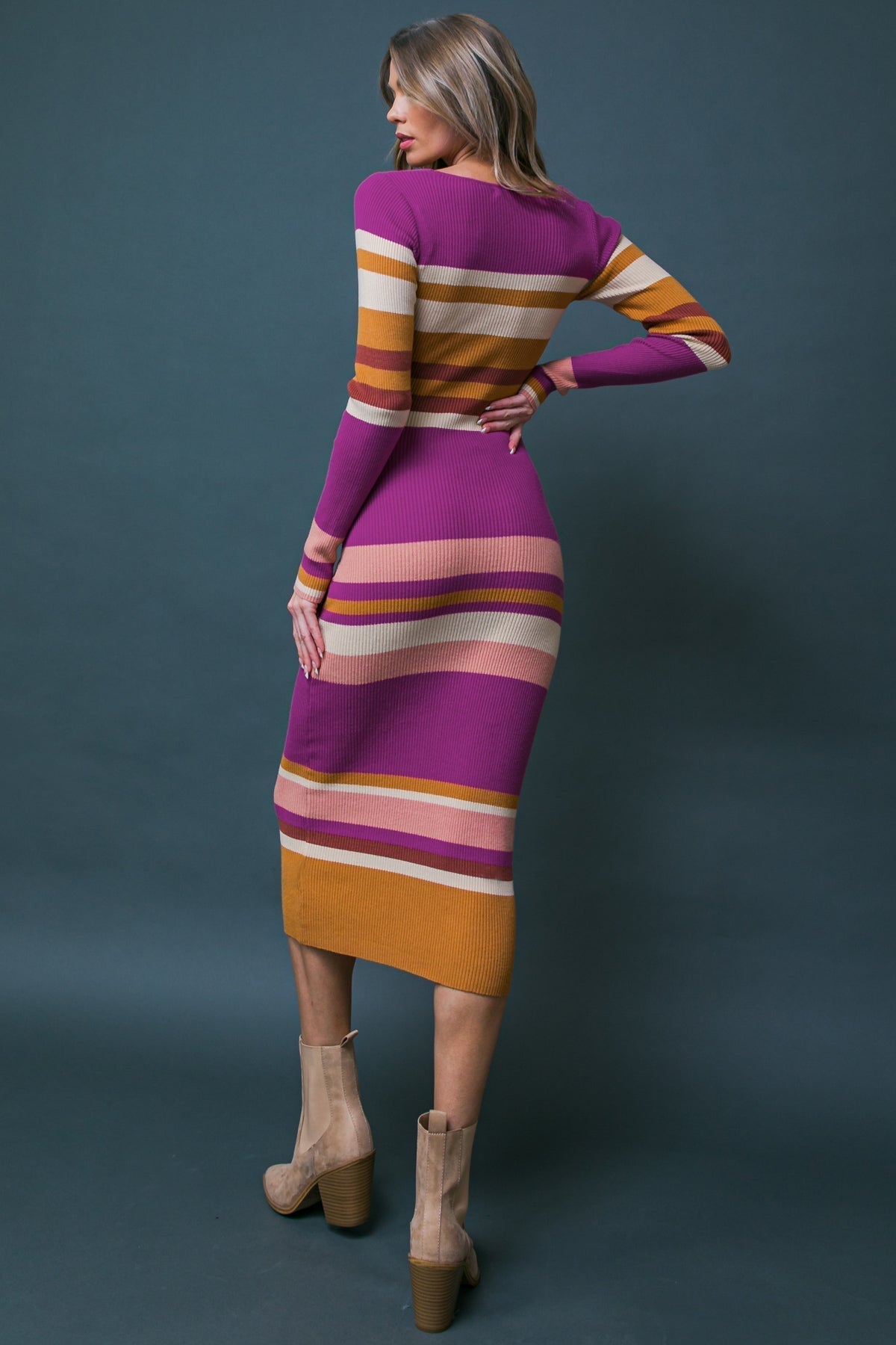 EVENING OF ELEGANCE SWEATER MIDI DRESS - Mack & Harvie