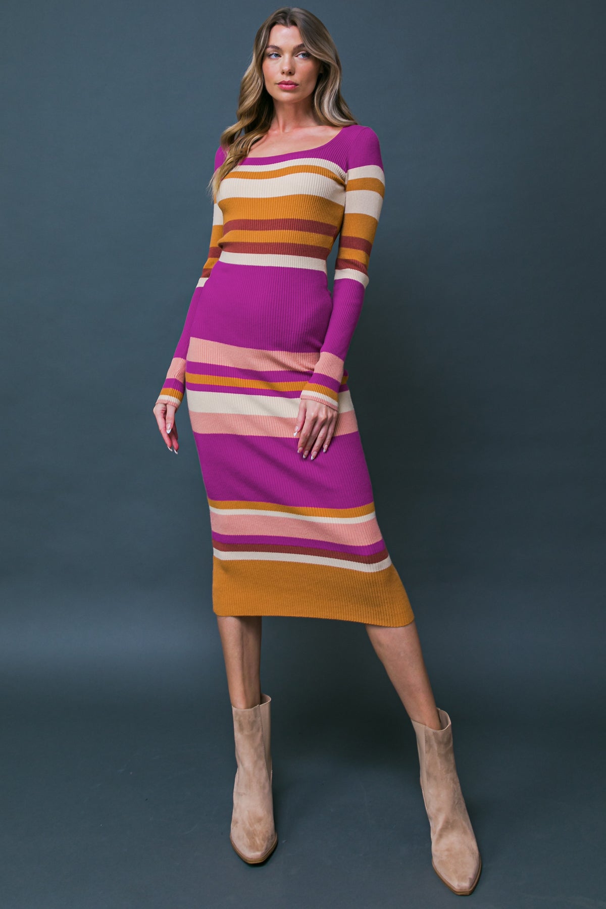 EVENING OF ELEGANCE SWEATER MIDI DRESS - Mack & Harvie